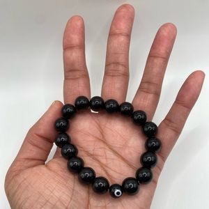 Gender-Neutral Evil Eye Glass Bead Stretch Bracelet